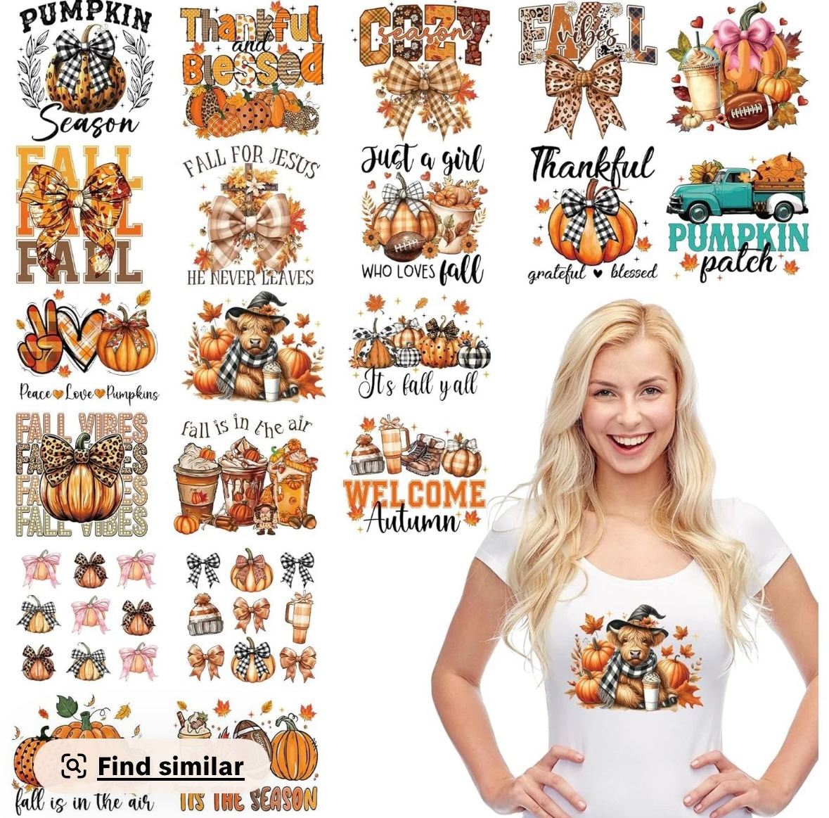 Fall DTF Transfers that can be put on a shirt of your choice