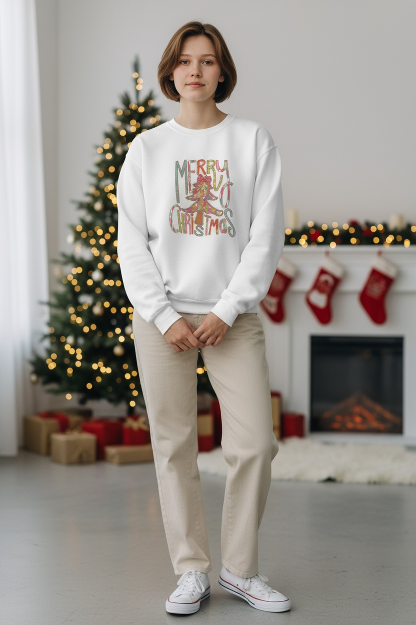 White Merry Christmas Sweatshirt