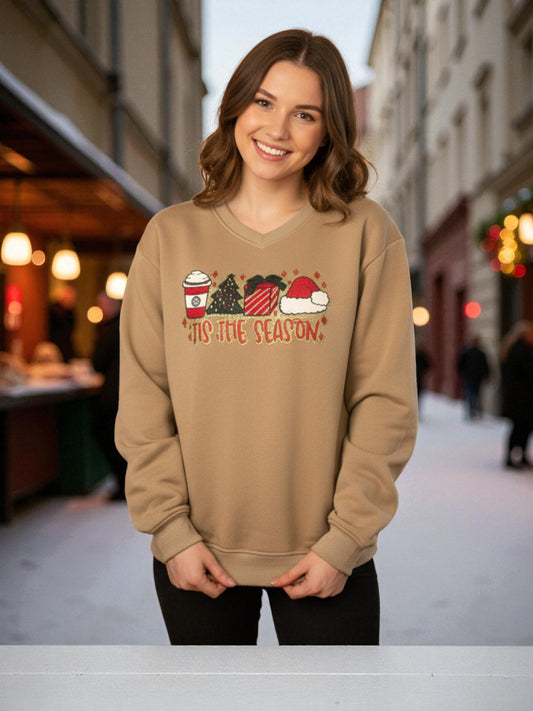 Khaki Tis the Season Sweatshirt