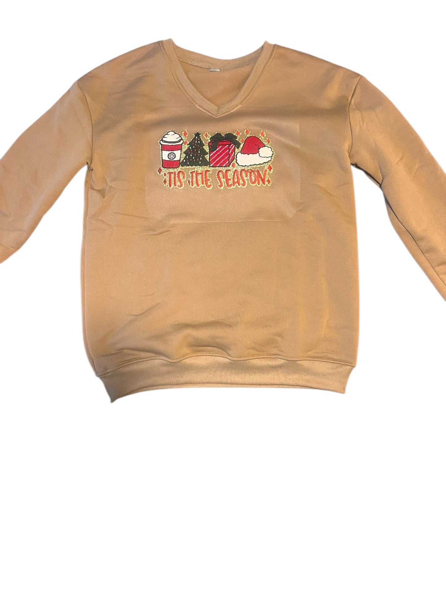 Khaki Tis the Season Sweatshirt